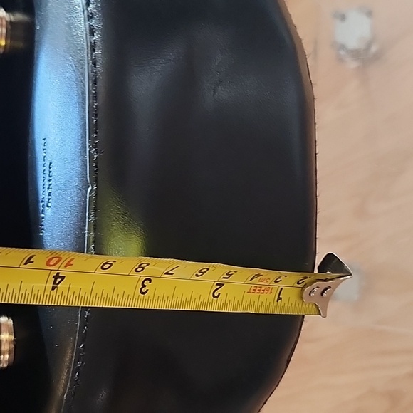 Structured FAUX Black Leather Crossbody Bag, EUC - Picture 14 of 15